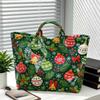 Large Capacity Christmas Print PVC Tote Bag Waterproof Christmas Hand Tote Commute Tote Bag  Work