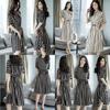 Elegant Women's Summer Dress Stylish European Design With Slim Fit Striped Pattern