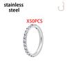 1/10PCS Stainless Steel Nose Ring Septum Clicker Hoop Earrings For Women Piercing Body Jewelry Lip Ring Zircon Hinged Segment
