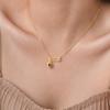Hualanxin NC-1650 Gold Stainless Steel Heart & Zircon Brooch Necklace for Women