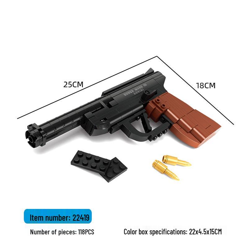 

Совместимая модель пистолета из кубиков Лего: Игрушечный пистолет-снайперская винтовка АК47 Transparent Bag (Cross-border)