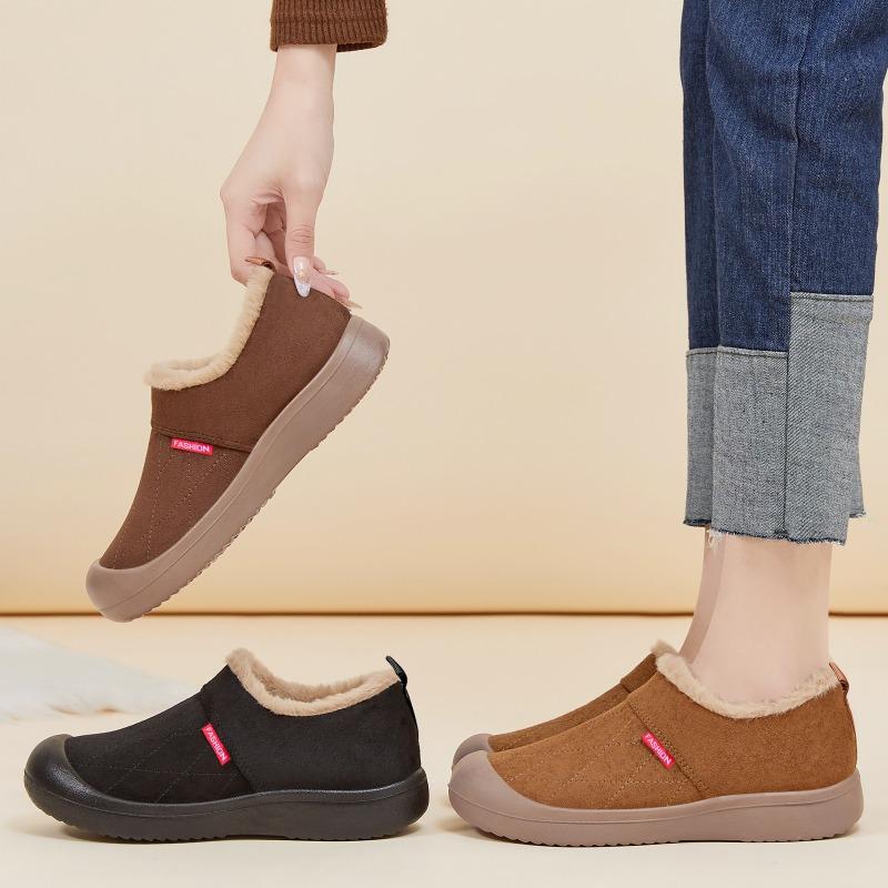 Women's Shoes, Cotton Shoes with Fleece, One-foot Shoes, Soft-soled Short Boots, Cotton Boots