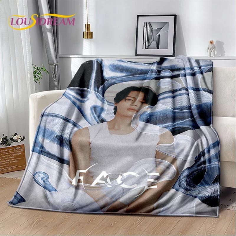 3D Kpop Jeon Jung Kook Jk JIMIN Star Blanket,Soft Throw Blanket for Home Bedroom Bed Sofa Picnic Travel Office Cover Child Gift