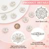 FINGERINSPIRE 10 Pcs Flower Rhinestone Shank Buttons - 26mm/1inch Clear Crystal Floral Sew On Buttons with 1-Hole for DIY Craft Bouquet Clothes
