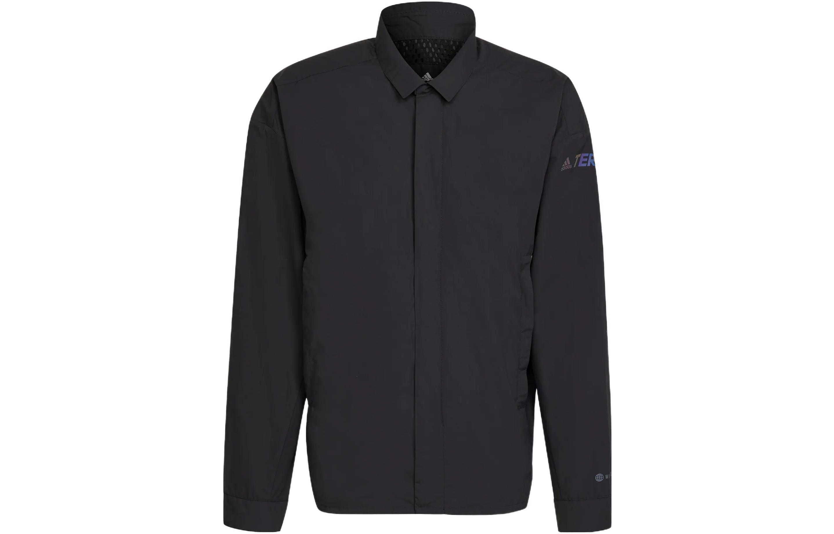 Adidas MYSHELTER Jackets Men s Black Lapel Moderate Straight Fit H65697 M