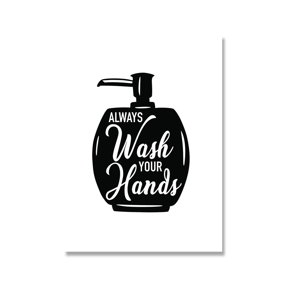 

Туалетный знак Ванная комната Холст Картина Плакаты и принты Щетка для зубов Черно-белые цитаты Художественные декоративные картины Декор для ванной комнаты (с рамкой) 15*20cm(with frame)