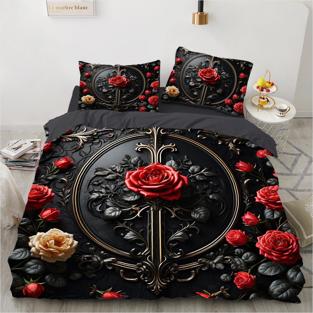 Luxury Flower Bedding Set Cartoon Comforter Sets Double Queen King Twin Full Size Duvet Cover Set Kids Girls White Bed Linen