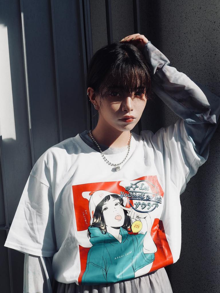 Primal Blue Sauna Asahi Sauna and Short Retro Style T-Shirt, Sauna, Girl, Saunaer, Men's Women's, Sleeve, 100% Cotton, Moisture-Wicking, Quick-Drying,