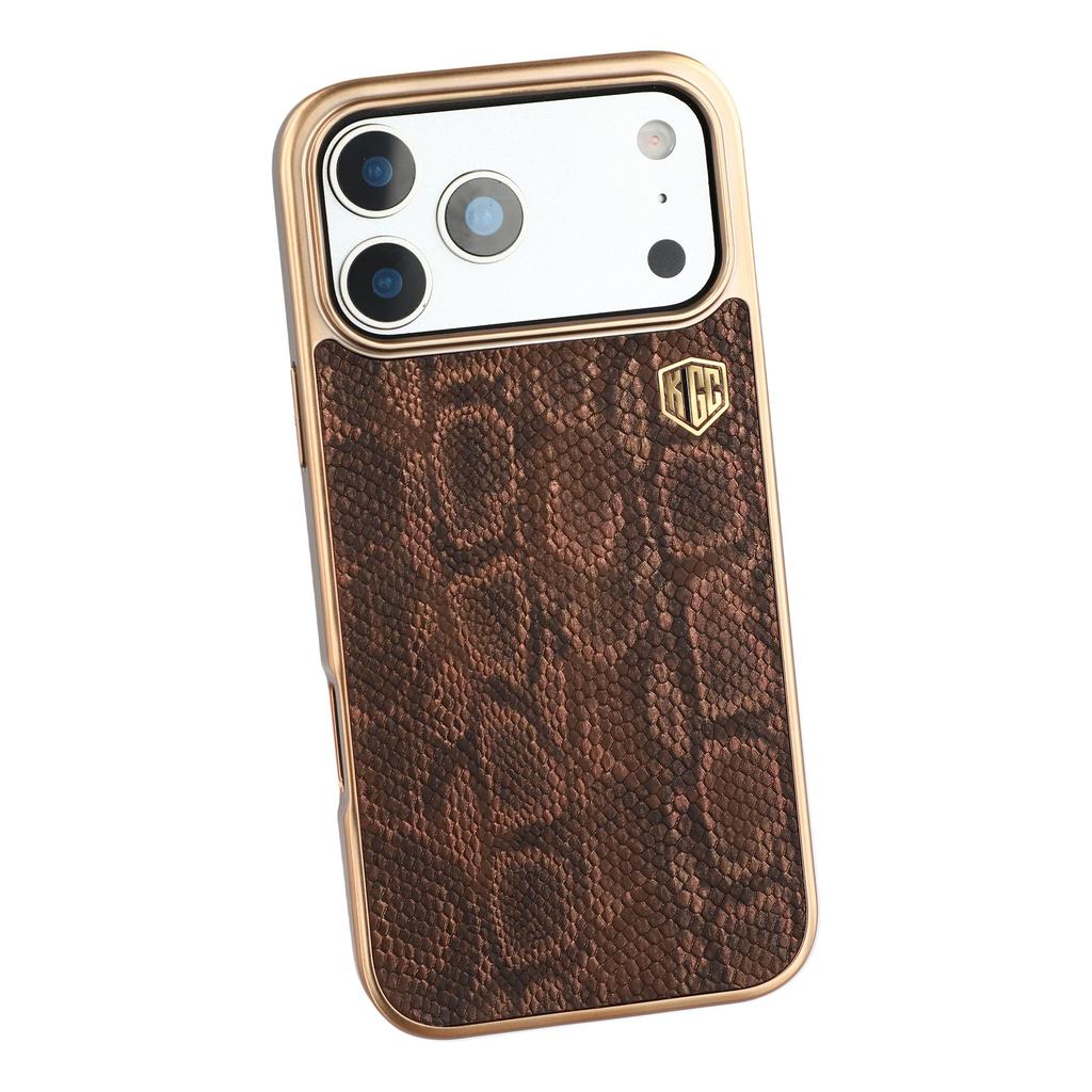 KIGC For iPhone 17 Pro Case Compatible with MagSafe Hybrid Phone Back Cover Snake Texture