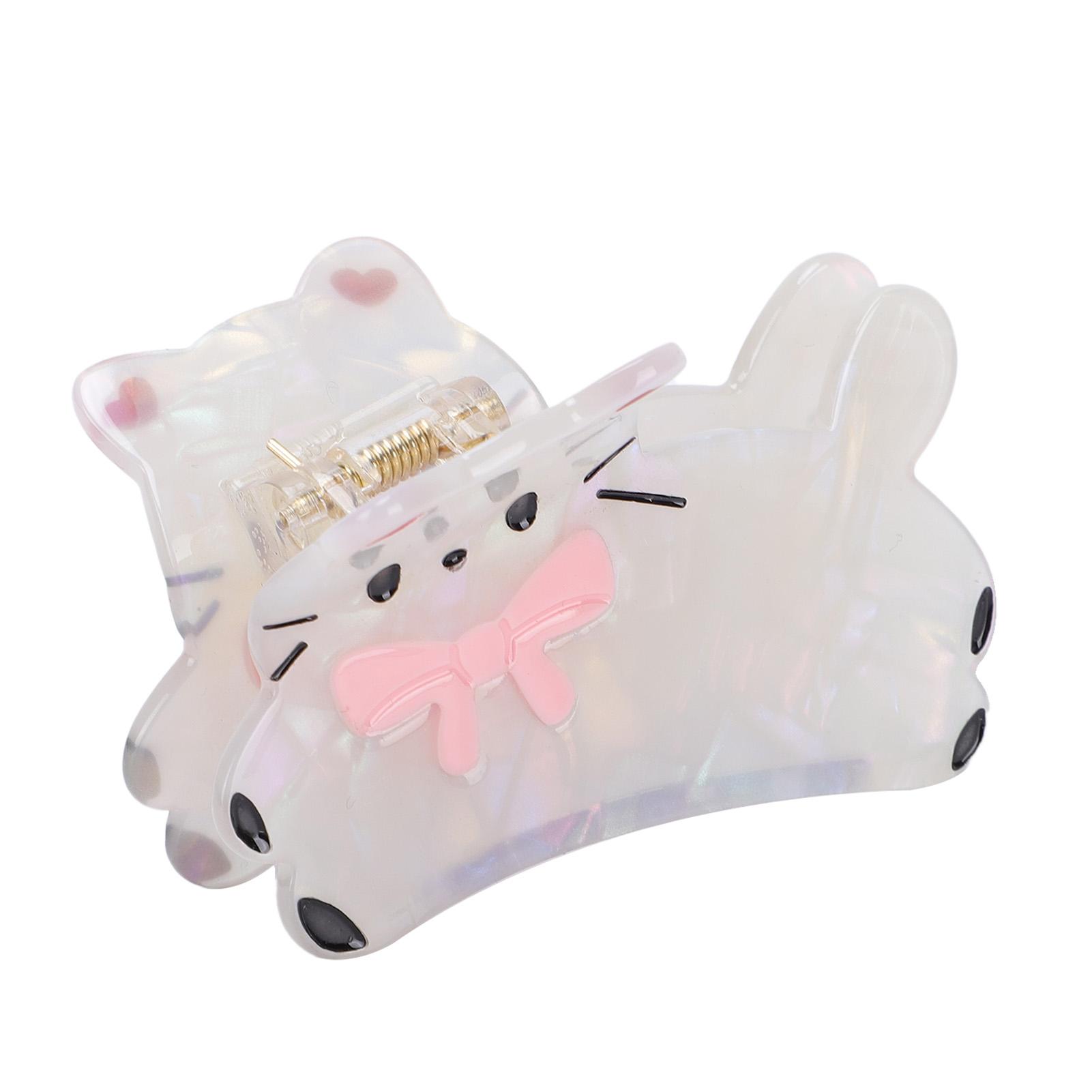 

Cute Cat Claw Clip Non Slip Women Novelty Funny Claw Clip White for Daily Use Party Gift Bows Cat