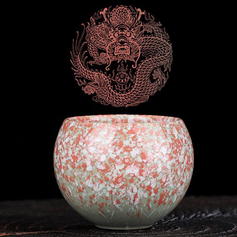 Ceramic kiln-changed dragon egg cup non-pouring cup Kung Fu tea cup large master cup tea bowl tea set Tianmu glaze tea cup