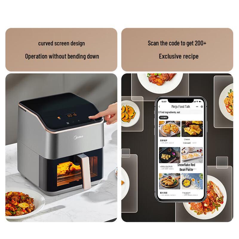 Midea 5.3L Smart Touch Air Fryer Oven Steamer CN Plug (adapter Included)