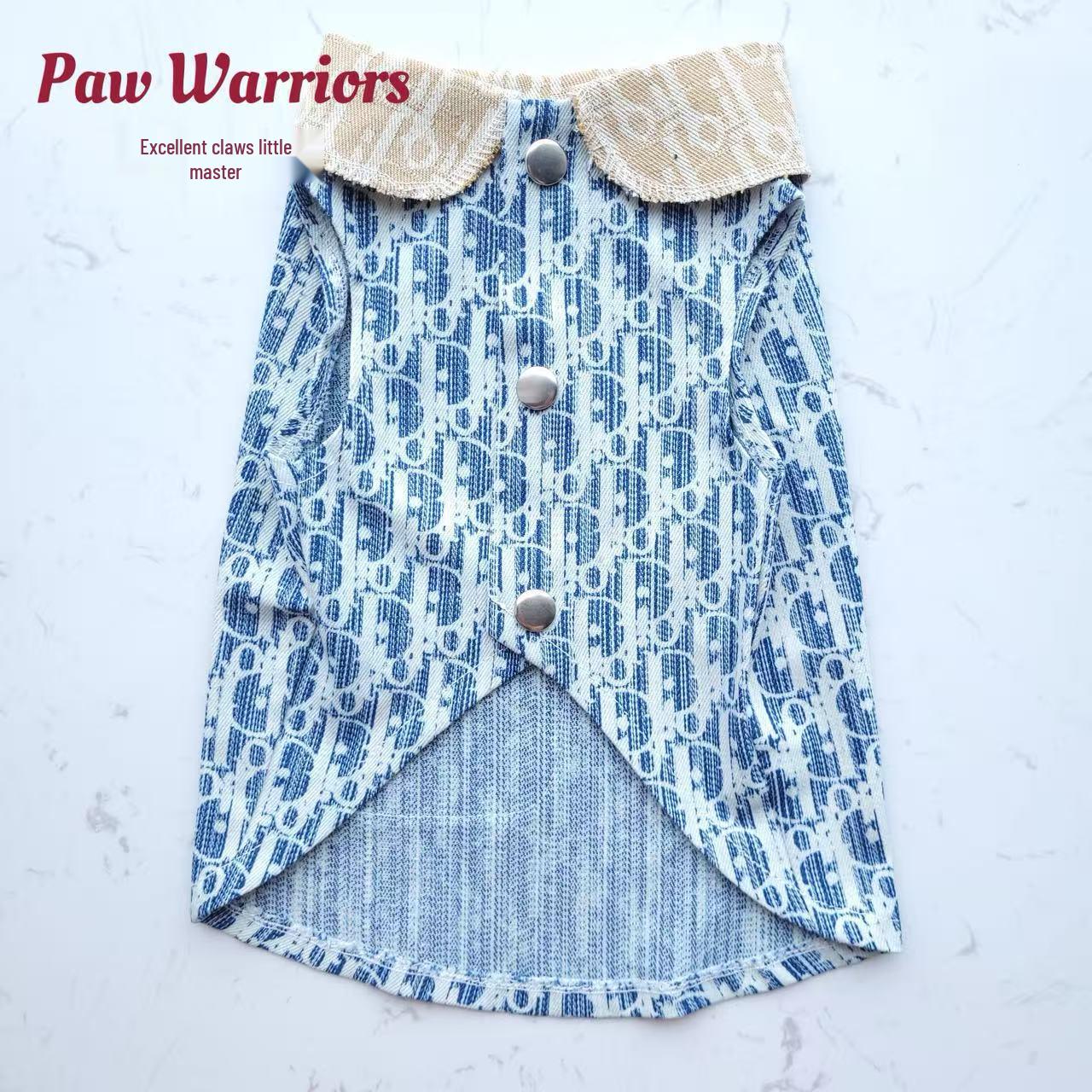 

Trendy Denim Patchwork Vest for Small Dogs & Cats - Sleeveless Pet Apparel for Puppies, Teddy, Bichon, Corgi XS (approx. 0.5-1.5kg)