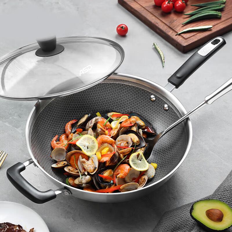 

Aishida 304 Stainless Steel Honeycomb Non-stick Wok