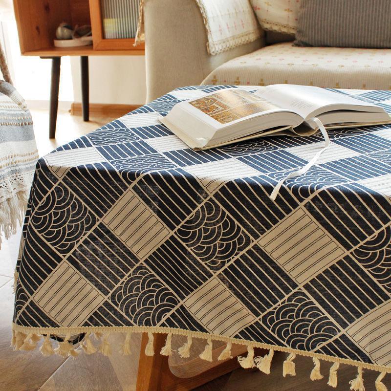 Nordic Cotton Linen Tablecloth Soft Comfortable Durable Waterproof Heat Insulation Square Tassel Trendy Fresh Dining Table Cloth