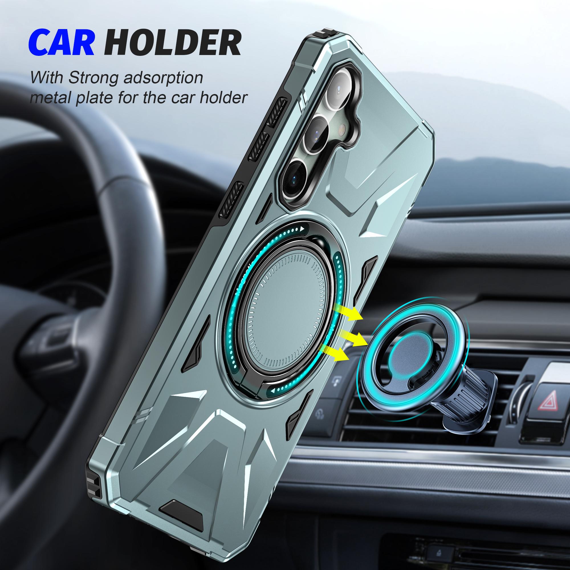 

For Samsung Galaxy A15 5G Case Shock Absorbing TPU+PC Magnetic Smart Phone Cover Black