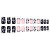 24pcs Medium Length French Leopard Acrylic Nail Art With Rhinestones Full Cover False Nail For Parties And Social Event