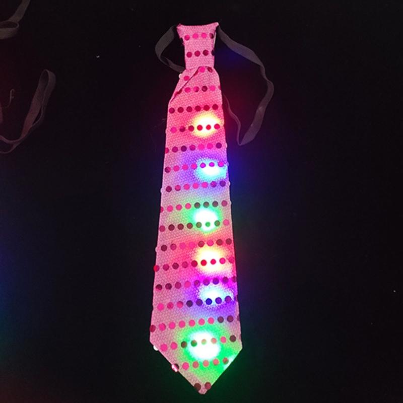 5pcs Glowing Neck Tie Luminous Children Atmosphere Props Accessory for Children Kid Girl Boys Birthday Present