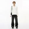 Men's Clothing | High Street American Vibe Vintage micro-pull black and gray washed floor-drape denim trousers