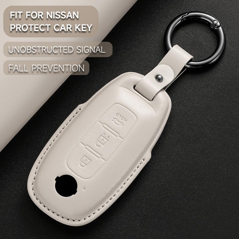 Leather Car Key Cover Case Protection Shell Keychain For Nissan X-Trail T33 Qashqai J12 Altima Teana Maxima Quest Patrol Murano