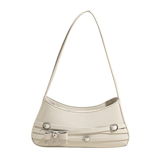 Women Hobo Handbag Faux Leather Bow Shoulder Bag Vintage Clutch Purse Underarm Bag for Street Work Party Date