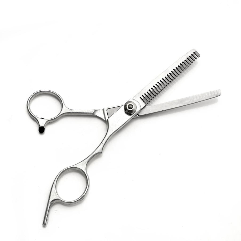 6.0" Galvanized Split-Handle Tail Hairdressing Scissors: Straight, Serrated, Thinning Carbon Steel Barber Tools.