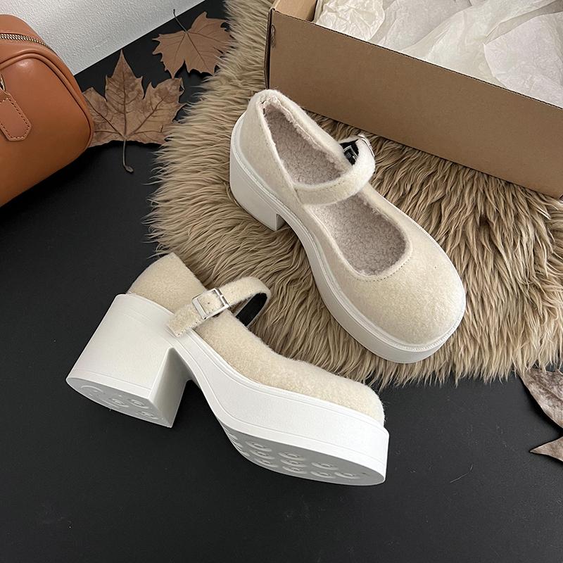 

Женские мокасины Lucyever 2025 Весна Британский стиль Туфли Мэри Джейн на платформе Женские японские туфли в стиле Лолиты Jk Uniform Женские 35 бежевый