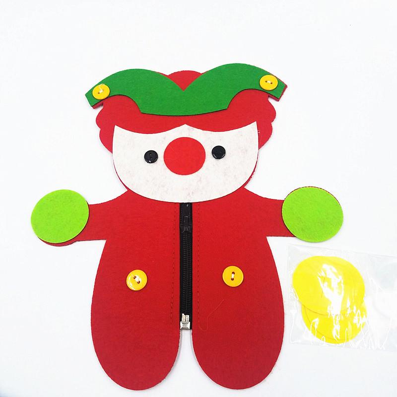 

Montessori DIY Non-Woven Creative Toy with Buttons, Zippers, and Buckles for Kindergarten