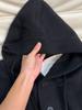 Men's Deep Gray Heavyweight Hooded Henley Pullover Knitwear - Autumn/Winter High-End Outerwear