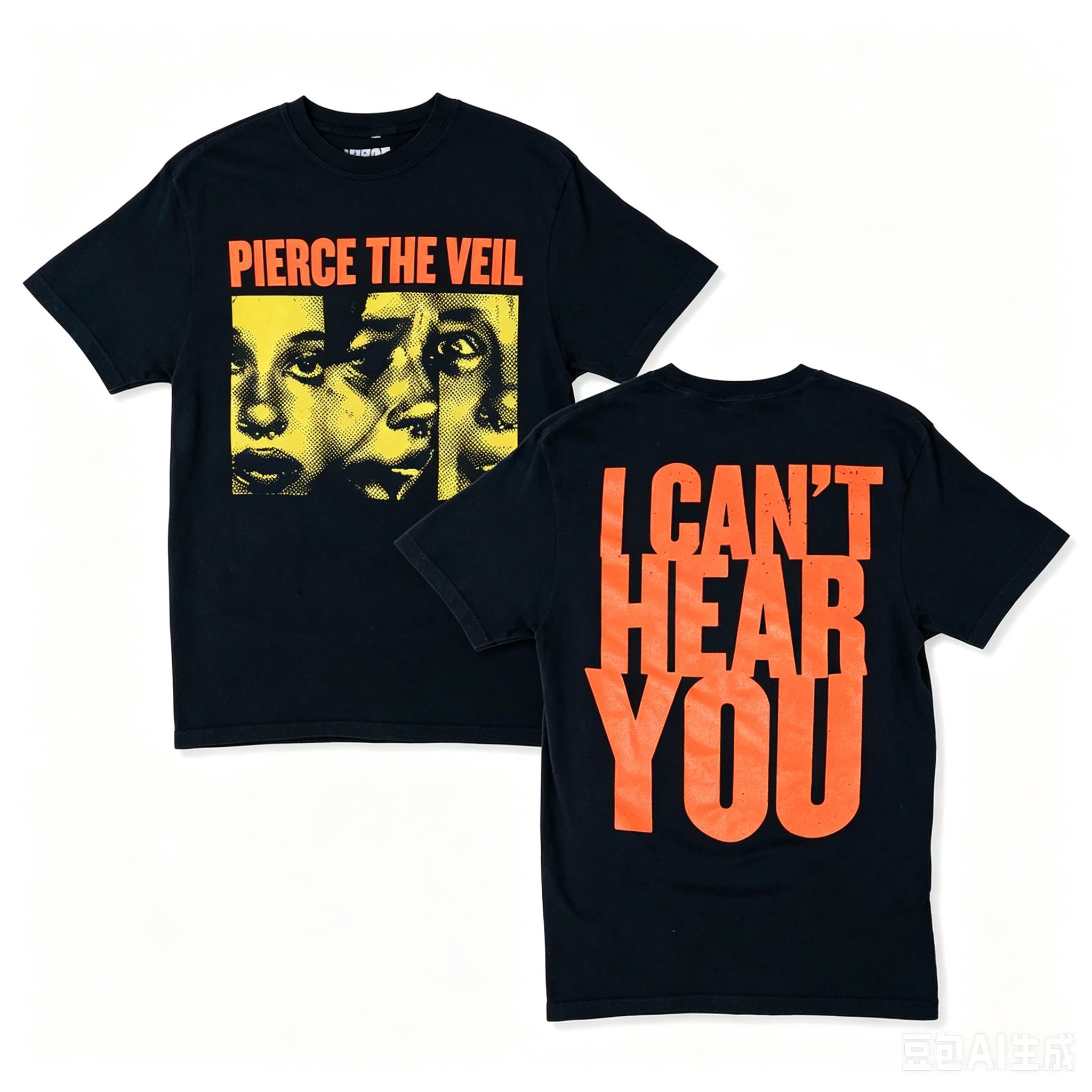 Pierce The Veil I Cant Hear You 2026 Tour Tshirt Doublesided Print Rock Band Cotton Short Sleeve Tops 2XL
