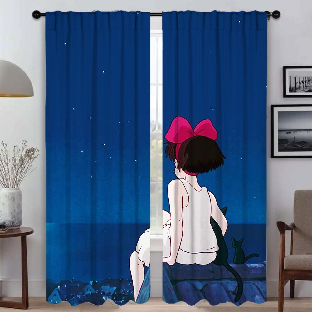 

KikisS Blackout Curtains for Living Room Home Interior Curtains 2 Pieces Partition Tulle for Bedroom Shades Halloween Decoration W50xH70cmx2pcs-CL