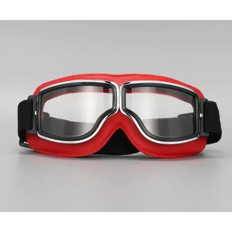 Motorradbrille Winddichte Motorradhelmbrille Sonnenbrille Retro Universal Klappbar Leder Retro Motorrad Zubehör