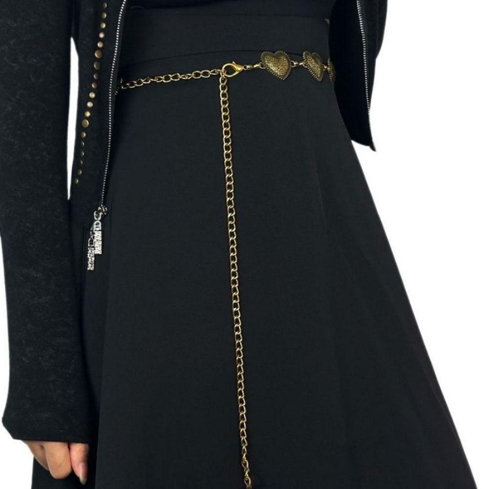 Luxury Design Meta Waist Chain Heart Shape Dress Waist Chain Casual Shirt Waist Chain