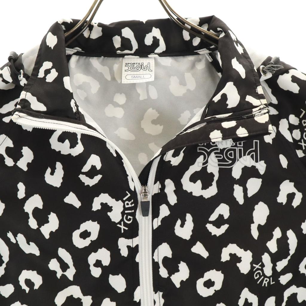 X-girl Leopard Pattern Sports Jacket S Black Leopard Pattern Women Used