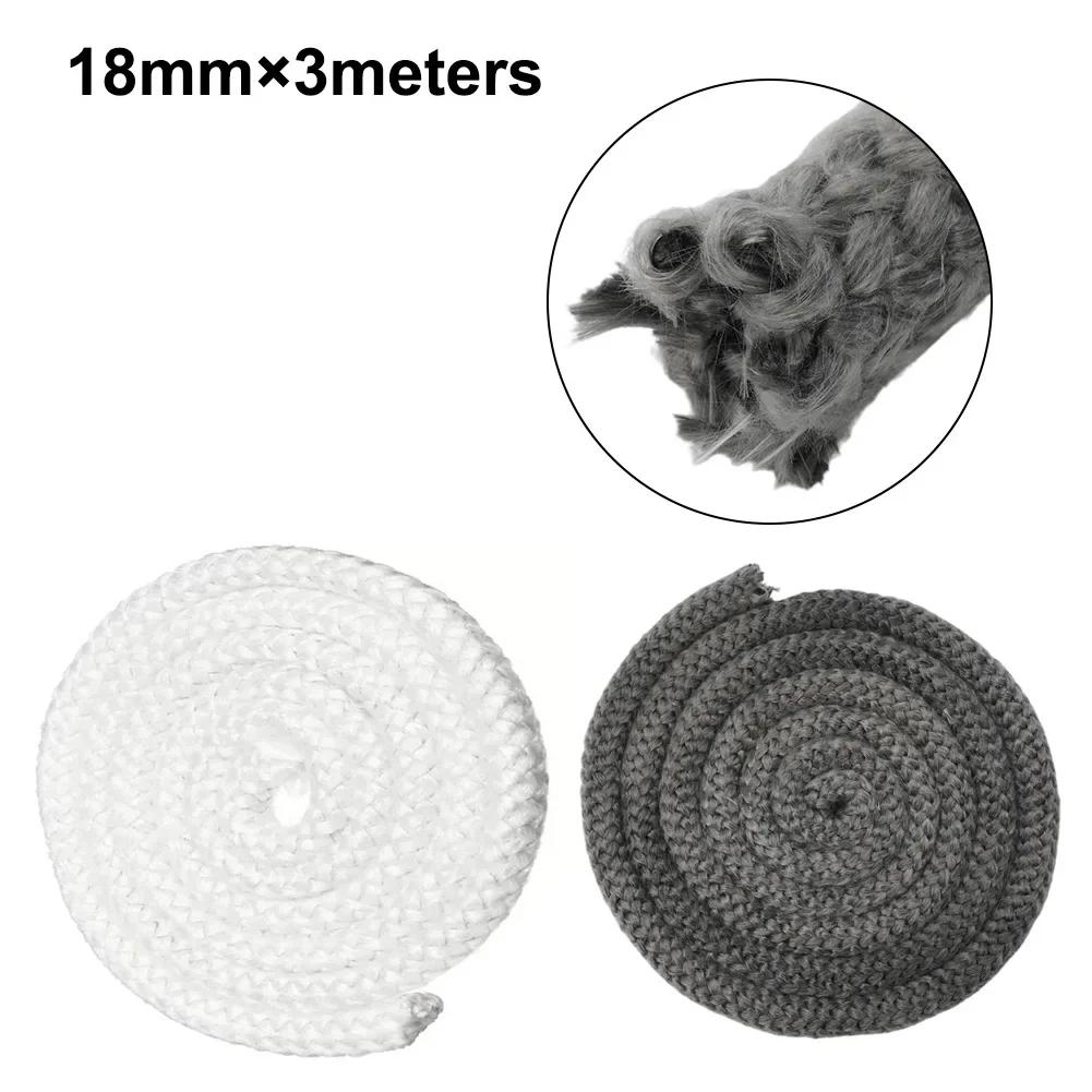 Rope Seal Stove/Fire Rope Log Burner Fireplaces Boiler For Industrial Oven 3meters Length Black White Fire Rope Door Seal