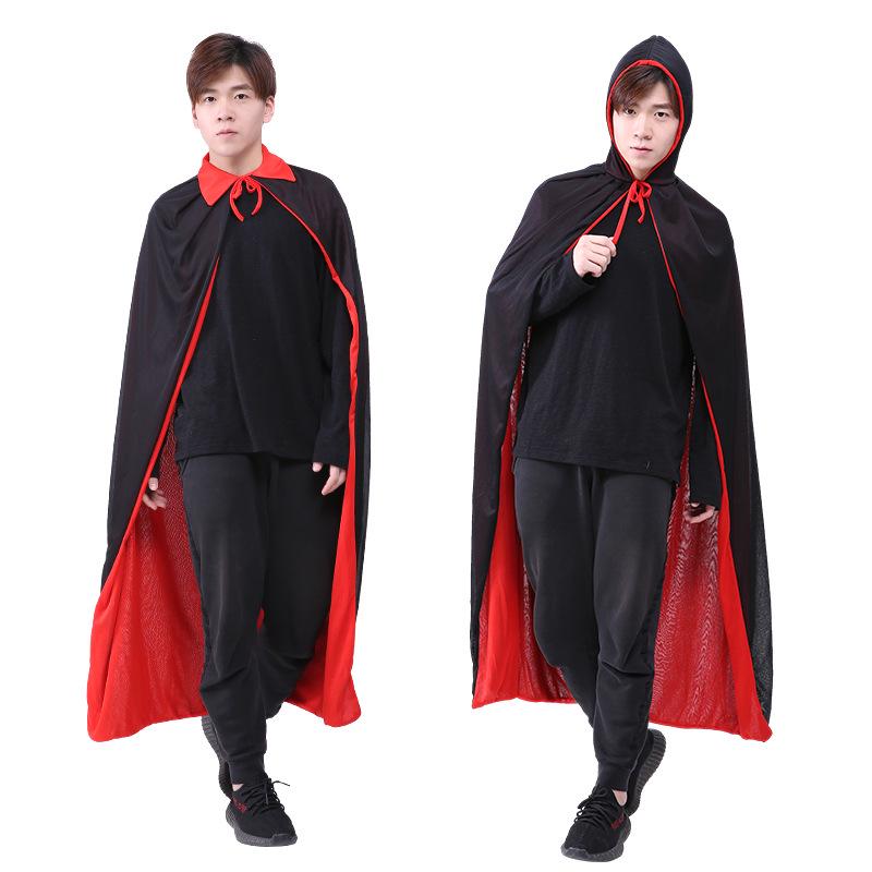 Halloween Grim Reaper Vampire Witch Black Cape - Adult & Child Single Layer Cloak