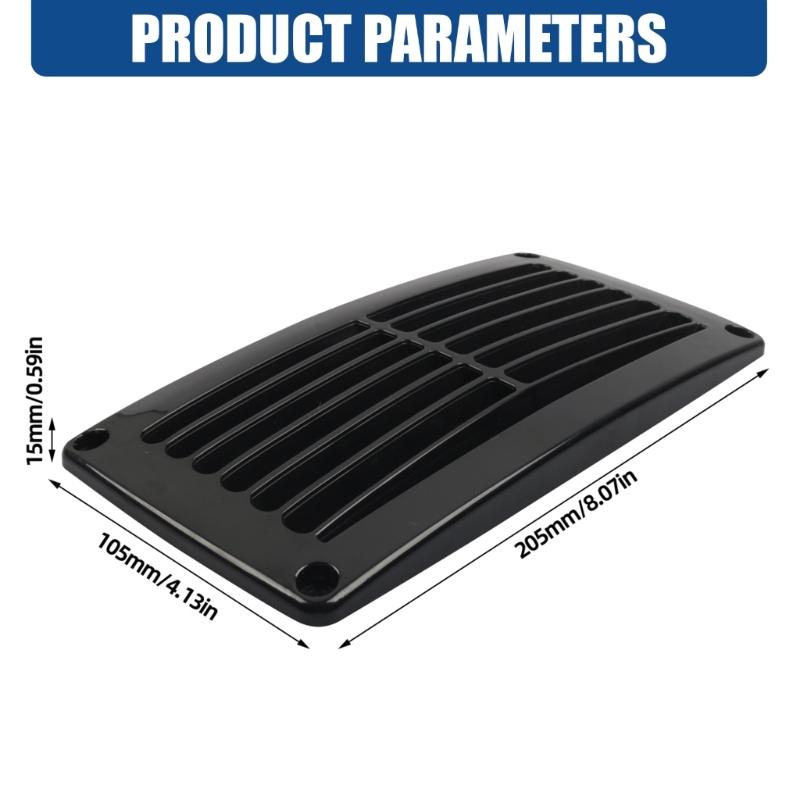 Wohnmobil Außenlüftungsgitter 20,5 x 10,5 cm ABS Lamellenlüftungsgitter mit Schrauben für Camper, Wohnwagen und Marineboote