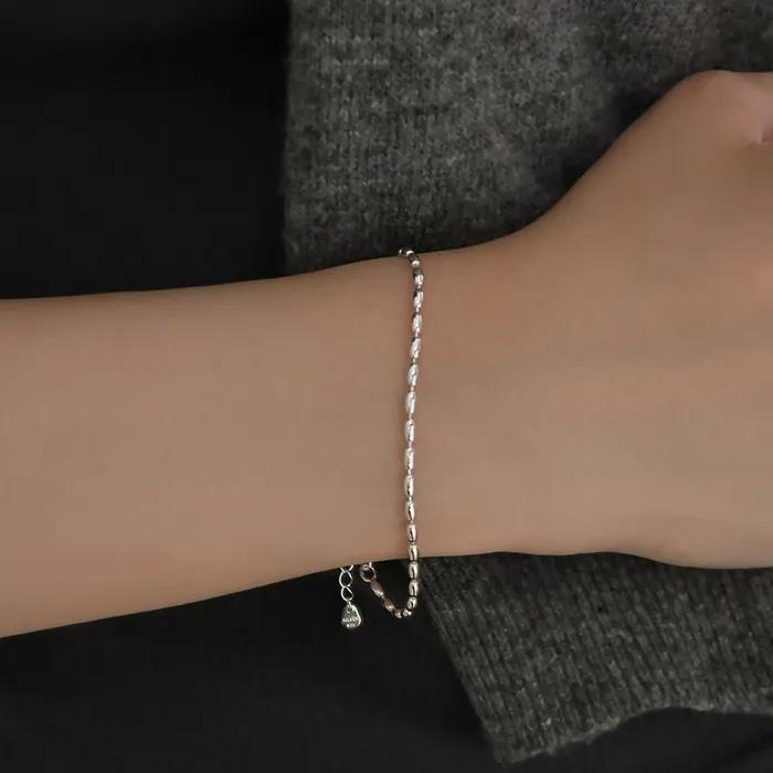 925 Silver Simple Oval Chain Bracelet