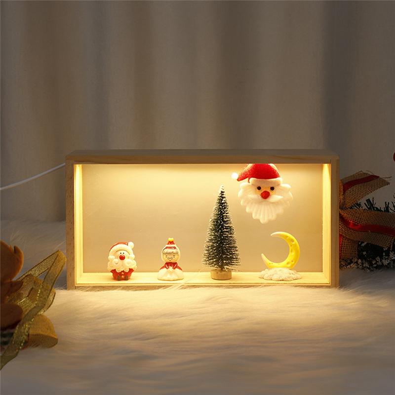 M-Modern-Christmas Night Light Stand, LED Santa Claus, Decorations, Presentation Stand, Mini Christmas Tree Decoration Stand