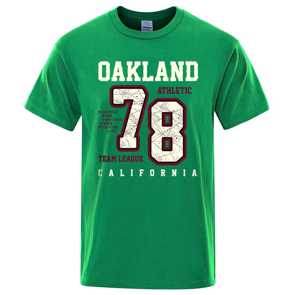 

Окленд Атлетик 78 Командная Лига Калифорния Мужская Футболка Хлопок Летняя Футболка Повседневная Дышащая Одежда Оверсайз Короткий Рукав 4XL