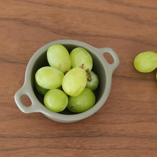 Kamoshika Douguten Mini Cocottes, Heat-Resistant Ceramic, Set of 2 with Lids, Banko Ware, Made In Japan (Gray)