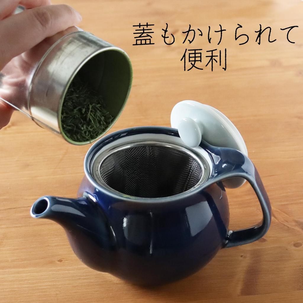 Yuuki Roman U-Shaped Teapot with Strainer for Easy One-Hand Pour, Stylish Porcelain Teapot, Shatter-Resistant [Made in Japan, Hasami Ware]