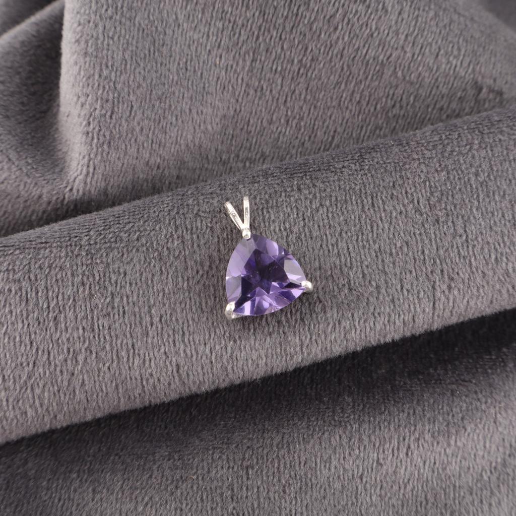 Iolite Gemstone 925 Sterling Silver Jewelry Designer Pendant 0.58" Gift For Her CZP-15-7