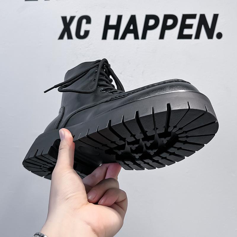 2024 autumn new fashion thick heel Martin boots men's short knight boots temperament ins trendy British style 86689-A