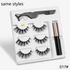 New 3 Pairs Normal Magnetic Eyelashes 5 Magnet 3D Mink Eyelashes Set With Eyeliner Tweezers Natural False LashesMakeup