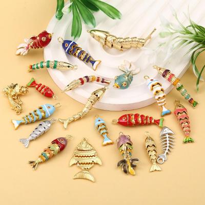 Elegant Gold-Plated Koi Fish Pendant with Rhinestones