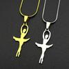 Ballett Ballerina Mädchen Kette Für Damen Herren Edelstahl Gold Farbe Gymnastik Sportler Anhänger Gymnastik Tänzerin Halskette Schmuck
