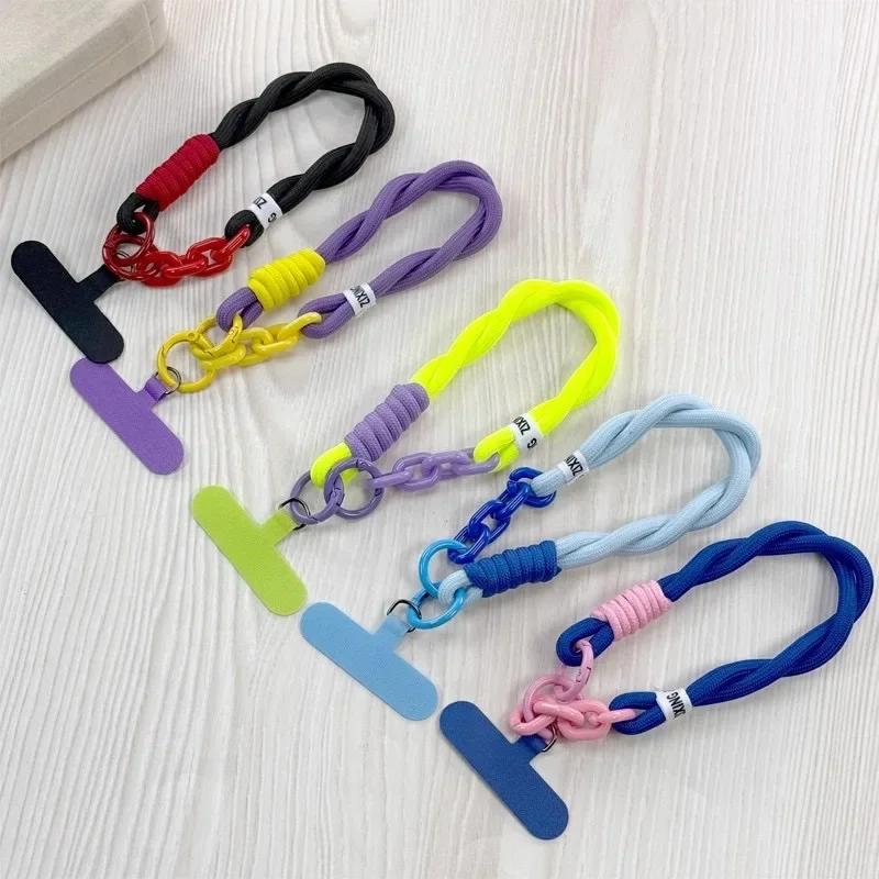 Modisches Starkes Handylanyard Hängende Dekoration Verdrehte Schnur Anti-Verlust Anhänger Handgelenk Kurze Riemen für Alle Handyhüllen