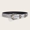Wide Women'S Rhinestone Jeans With Denim Design Belt And Personalized Wind Belt Belt.