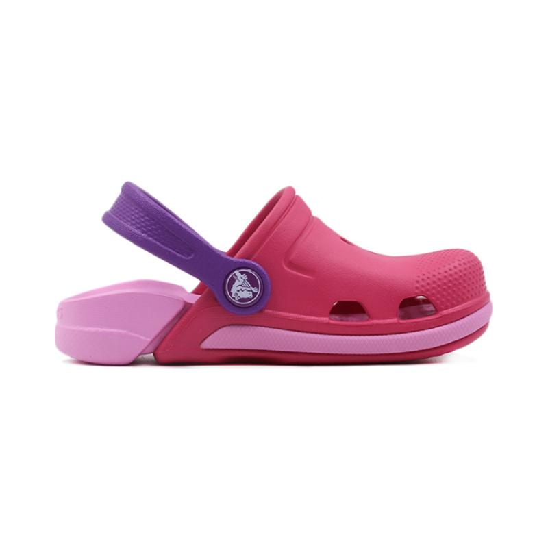 Crocs Electro 3 Hole Sneaker Sandals in Red, Pink and Purple Colour Blocking for Kids